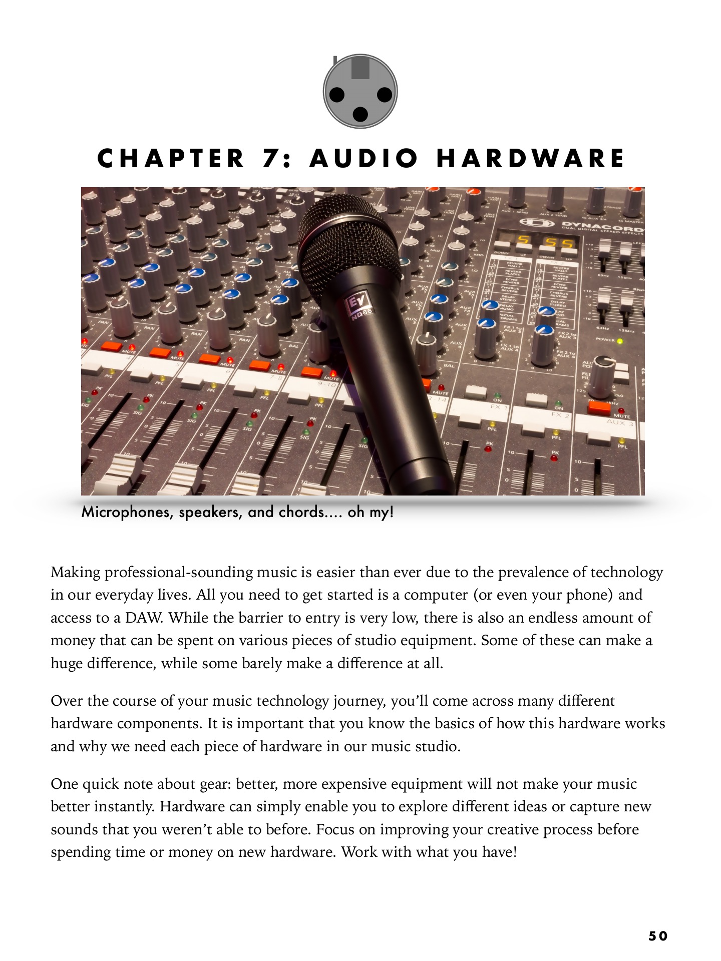 Music Tech Made Simple curriculum page 50, Chapter 7: Audio Hardware