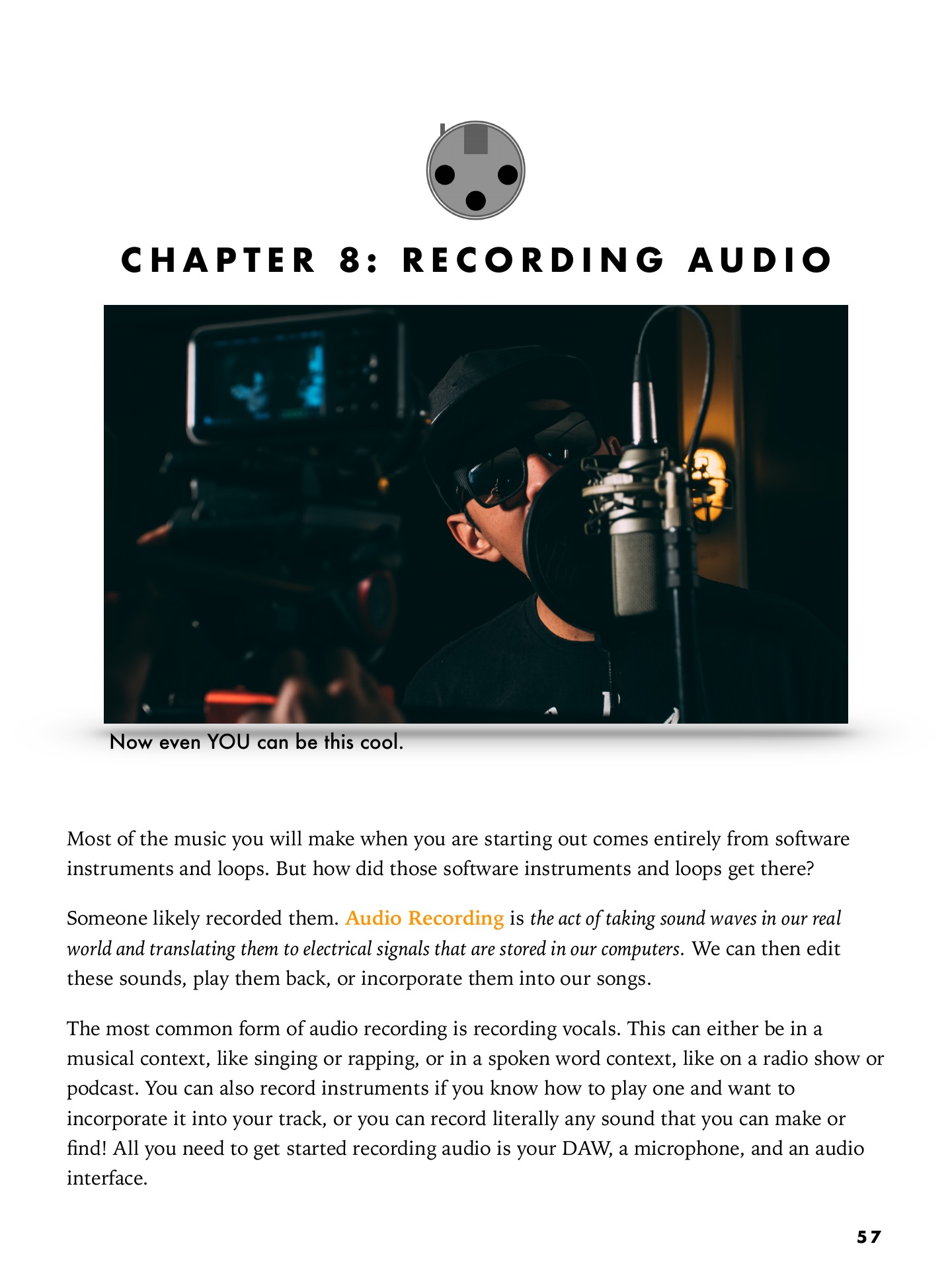 Music Tech Made Simple curriculum page 57, Chapter 8: Recording Audio